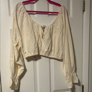 WeWoreWhat Cream Long Sleeve Blouse